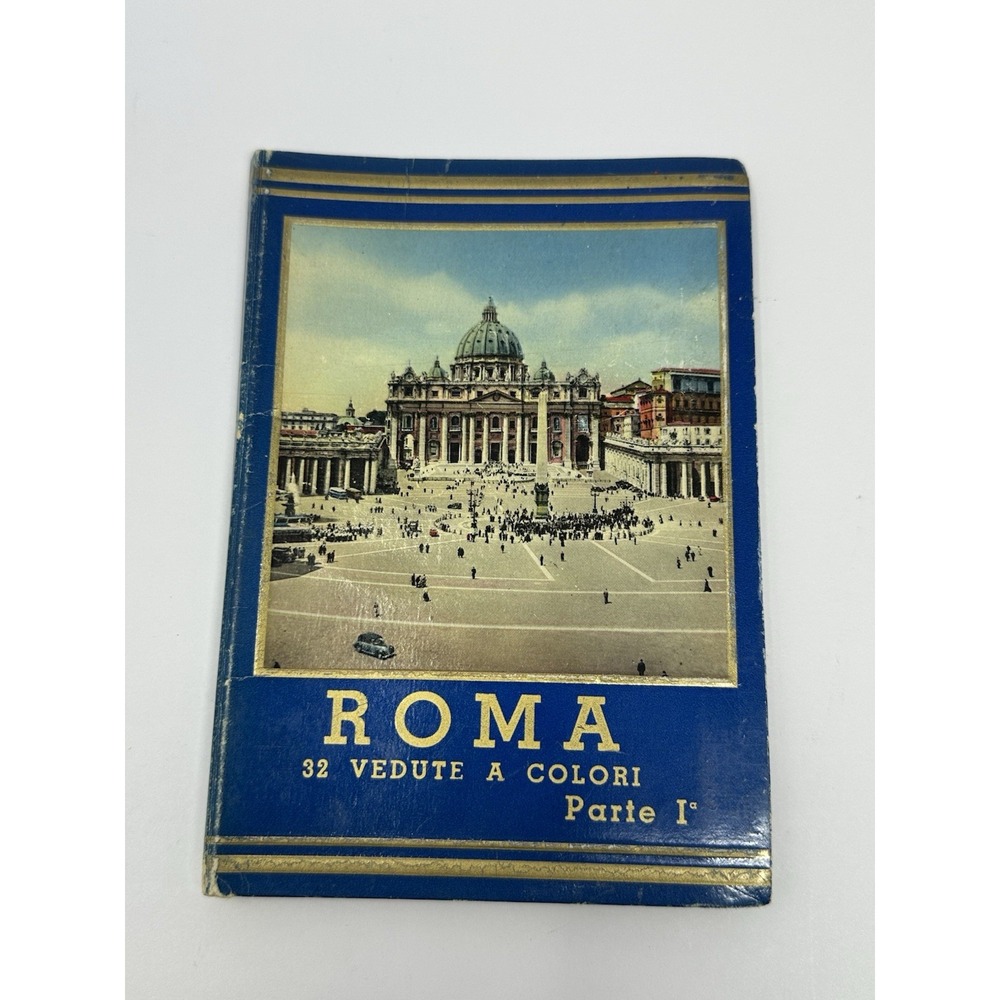 Vintage 1950's Roma 32 Vedute A Colori Parte I Souvenir HC Photo Book Guide R8